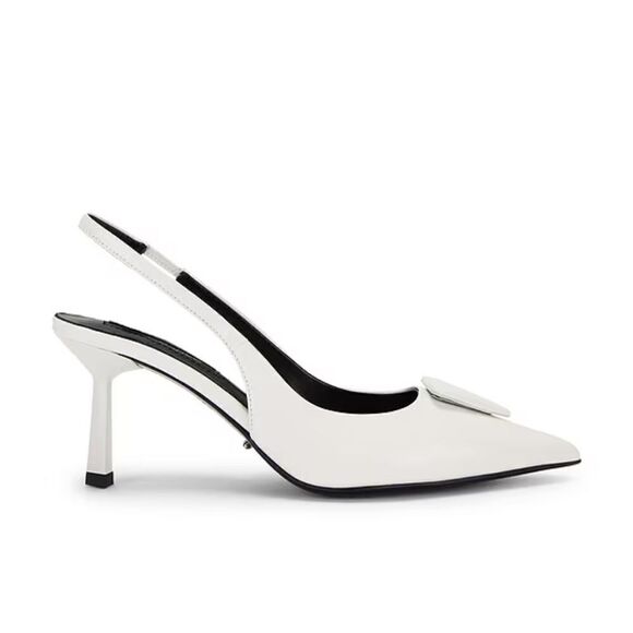 Tony Bianco Bertie high heels Slingbacks shoes White high shine  Revolve Sz 9.5 - Picture 3 of 15